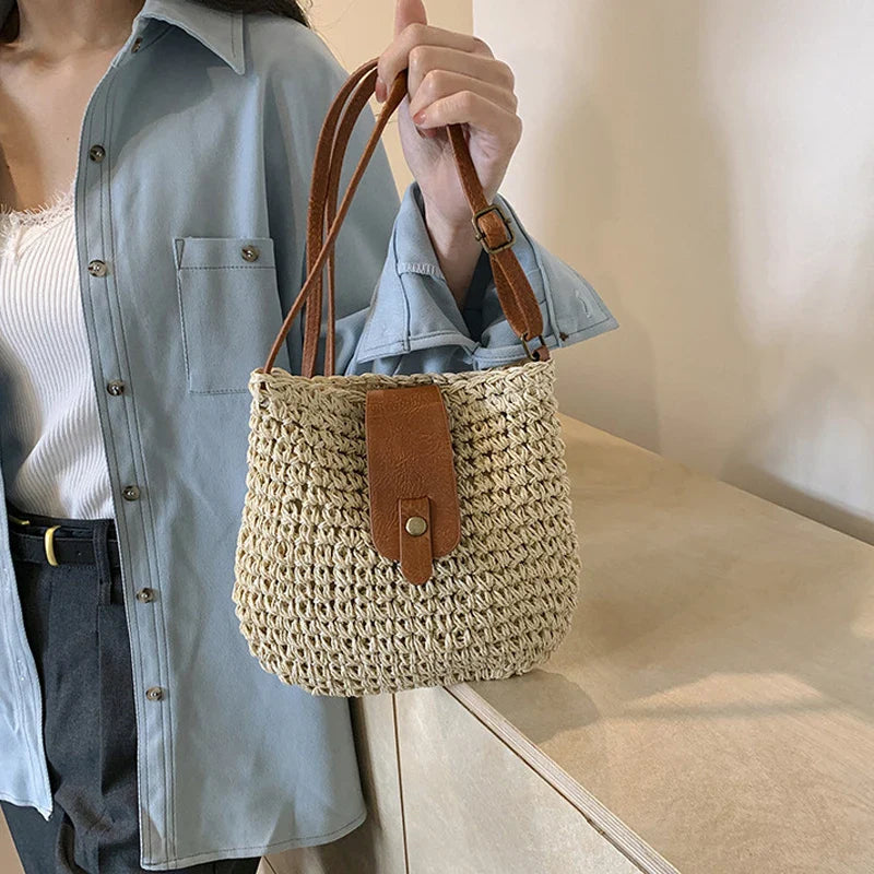 Damen Strandtasche Modisch mit Rahmen